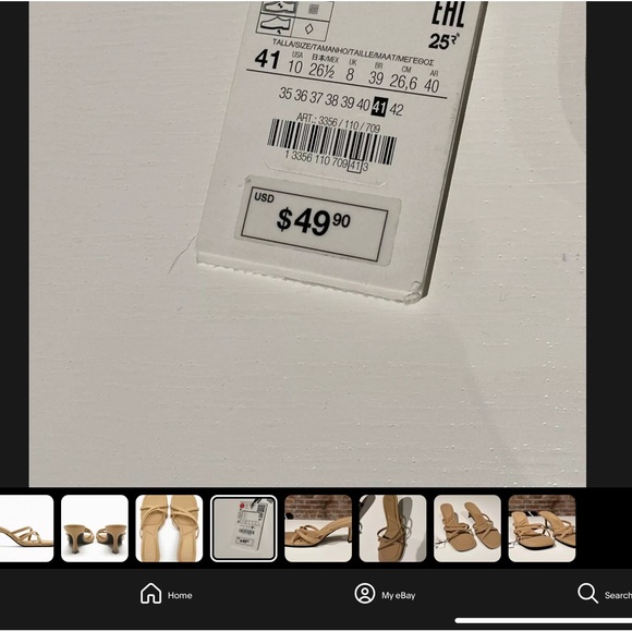 Zara Tan Neoprene Heel Sandals Size 41 - Picture 9 of 9